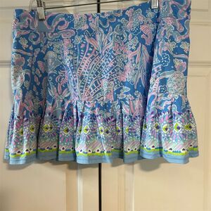 Lilly Pulitzer Women's sz XL Blue Geometric Luxletic Taye Skort Summer